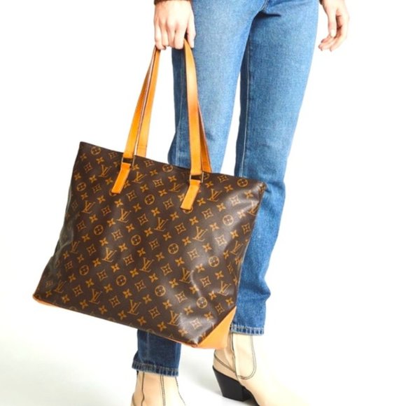 Authentic Oversized LOUIS VUITTON Cabas Mezzo Monogram Shoulder Tote Bag Purse - Picture 14 of 14
